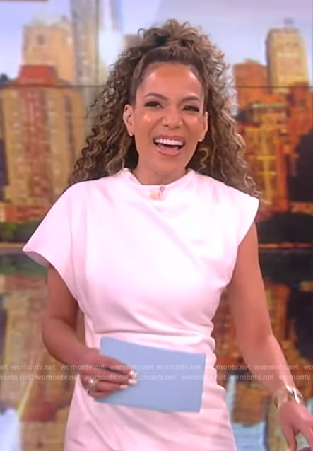 Sunny’s white draped midi dress on The View