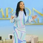 Tamron’s abstract print dress on Tamron Hall Show