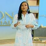 Tamron’s embroidered shirtdress on Tamron Hall Show