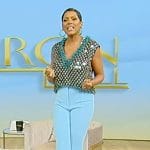 Tamron's sequin fringe top and pants on Tamron Hall Show