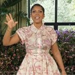 Tamron’s pink floral print mini dress on Tamron Hall Show