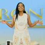 Tamron’s floral lace two piece dress on Tamron Hall Show