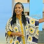 Tamron’s printed asymmetric blouse on Tamron Hall Show