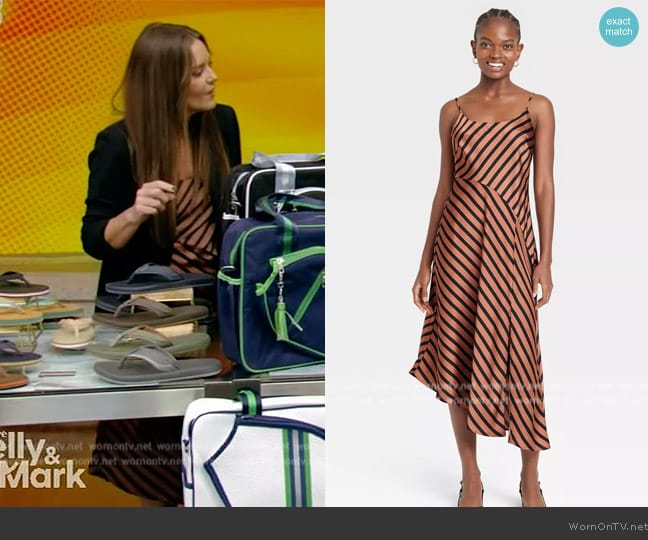 A New Day at Target Asymmetrical Midi Slip Dress worn by Monica Mangin on Live with Kelly and Mark