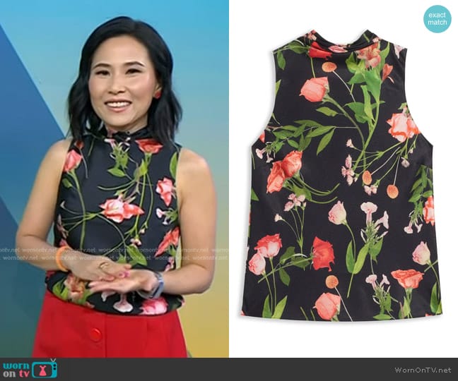 Ted Baker Raeven Floral Sleeveless Top worn by Vicky Nguyen on Today