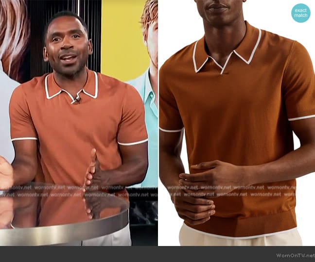 Ted Baker Stortfo Stretch Polo worn by Justin Sylvester on E! News