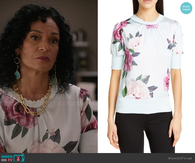 Ted Baker Leesai Magnificent Mix Media Sweater worn by Francey (Rosa Arredondo) on So Help Me Todd