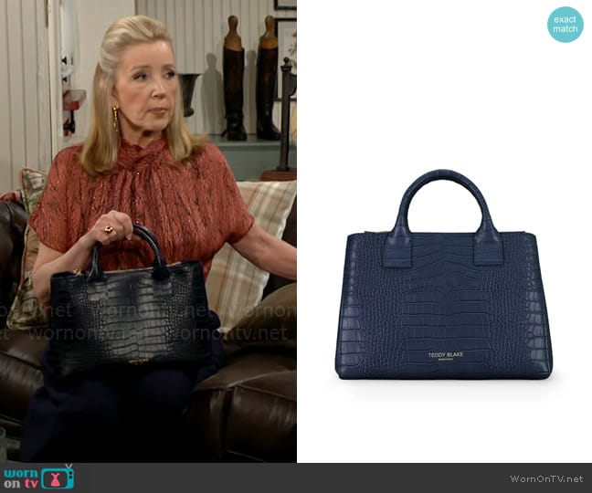 Teddy Blake Bella Croco Bag worn by Nikki Reed Newman (Melody Thomas-Scott) on The Young and the Restless