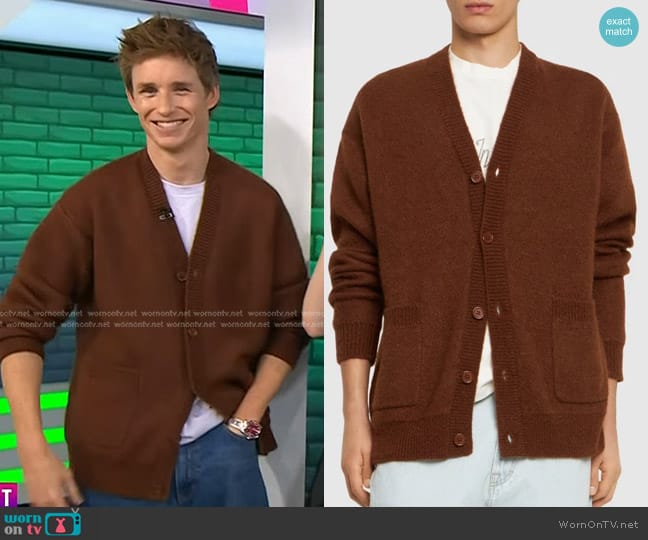 The Frankie Shop Lucas Mohair and Wool-blend Cardigan worn by Eddie Redmayne on Today