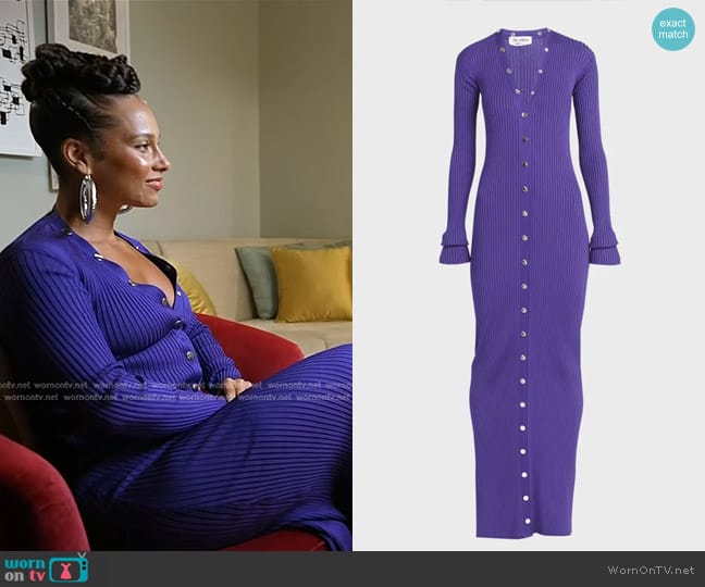 The Attico Snap-Front Long Cardigan Dress worn by Alicia Keys on Today