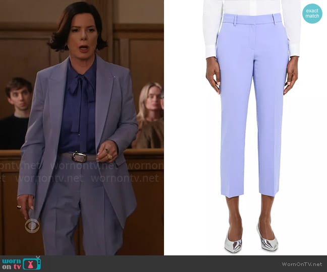 Theory Treeca Pants in Grotto worn by Margaret Wright (Marcia Gay Harden) on So Help Me Todd