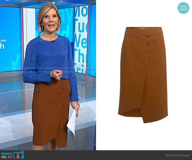 Tibi Button Detail Skirt worn by Kate Snow on NBC News Daily