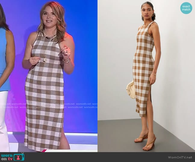 WornOnTV: Jenna’s brown check sleeveless dress on Today | Jenna Bush ...