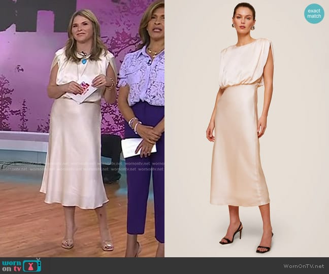  Flora Strong Shoulder Slip Dress in Toccin worn by Jenna Bush Hager on Today