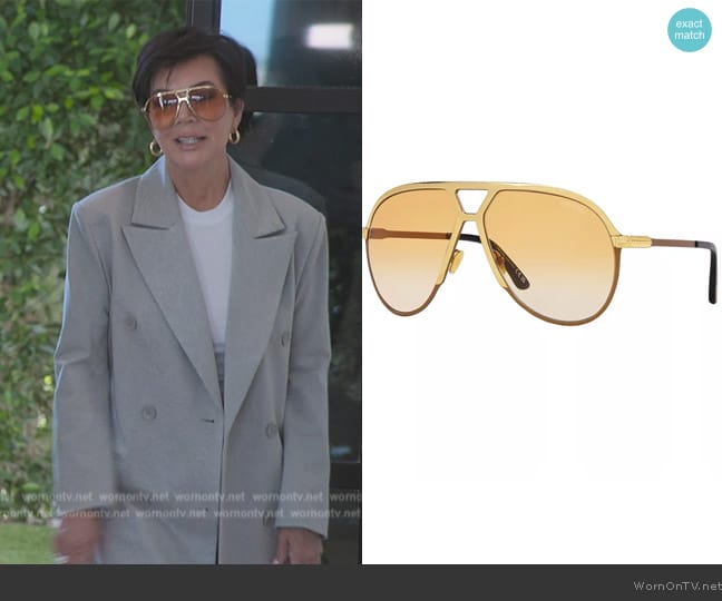 Tom Ford Xavier TF Sunglasses worn by Kris Jenner (Kris Jenner) on The Kardashians