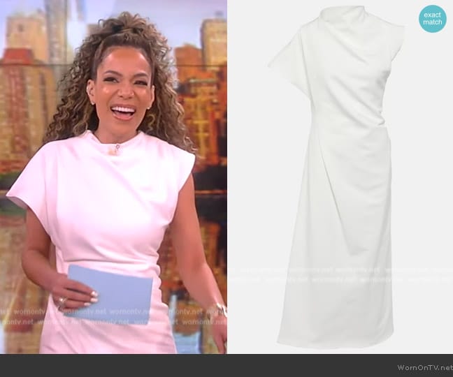 Tove Zola draped cotton-blend midi dress worn by Sunny Hostin on The View