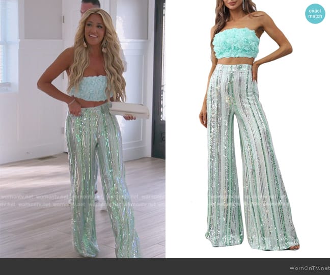  Applique Top and Sequin High Waist Pants at Amazon worn by  on The Real Housewives of New Jersey