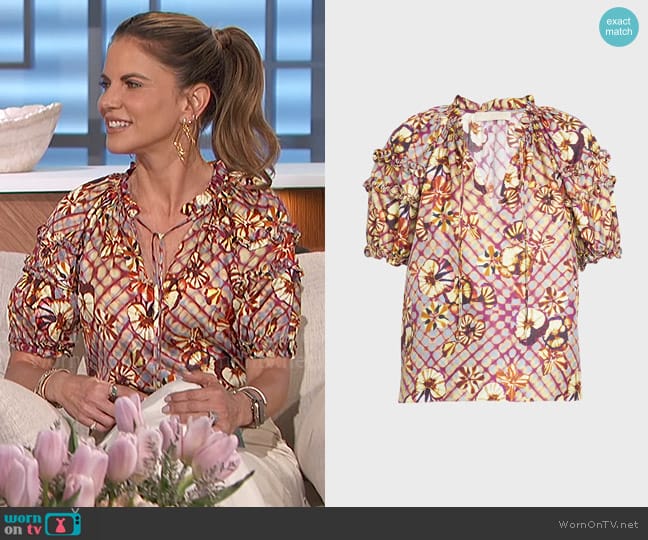 Ulla Johnson Annabella Top in Pansy worn by Natalie Morales on The Talk