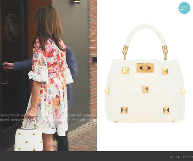 Valentino Roman Stud Strapped Shoulder Bag worn by Jenn Fessler on The Real Housewives of New Jersey