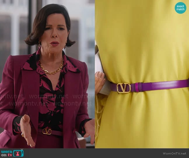 Valentino Garavani Logo Belt worn by Margaret Wright (Marcia Gay Harden) on So Help Me Todd