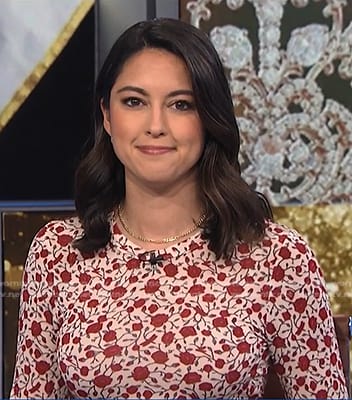 Valerie Castro’s white floral print top on NBC News Daily