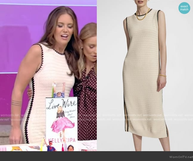 Varley Dwight Knit Tank Midi Dress worn by Monica Mangin on Live with Kelly and Mark