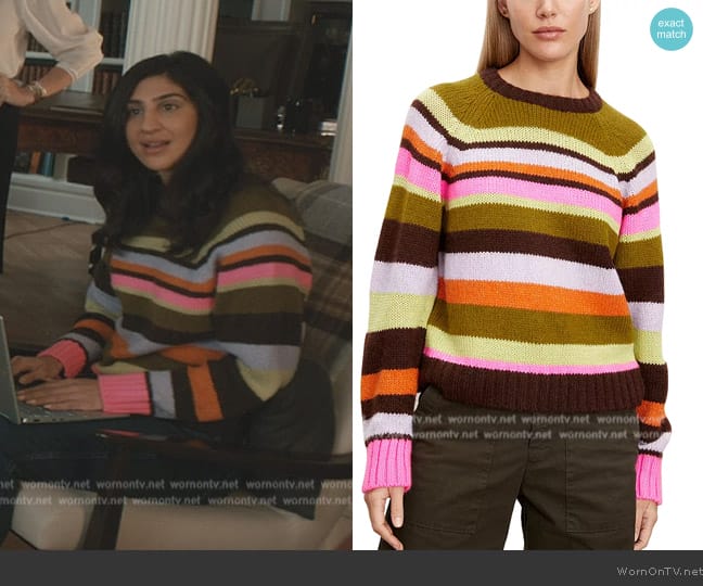 Velvet by Graham and Spencer Nessie Striped Sweater worn by Olivia Khoshatefeh (Olivia Khoshatefeh) on Elsbeth