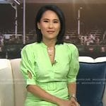 Vicky’s green belted puff sleeve dress on Today