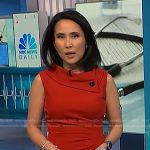 Vicky's red folded neck sheath dress on NBC News Daily