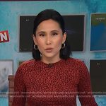 Vicky’s red printed long sleeve top on NBC News Daily