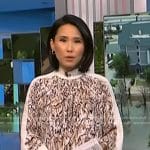 Vicky's white abstract print long sleeve top on NBC News Daily