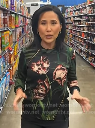 Vicky's black floral sweatshirt on Today