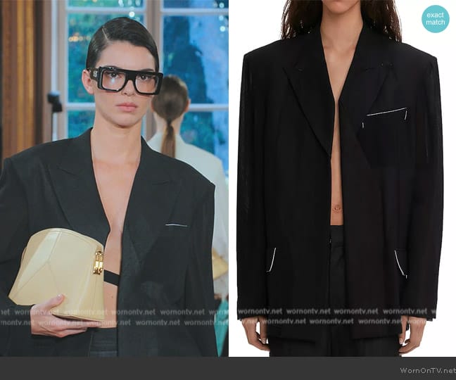 Victoria Beckham Black Fold Detail Blazer worn by Kendall Jenner (Kendall Jenner) on The Kardashians