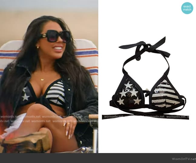 Victoria's Secret Stars and Stripes Bikini Top worn by Kayla Carmona (Kayla Carmona) on Selling the OC