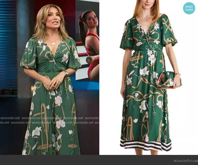 WornOnTV: Kit’s green floral print dress on Access Hollywood | Kit ...