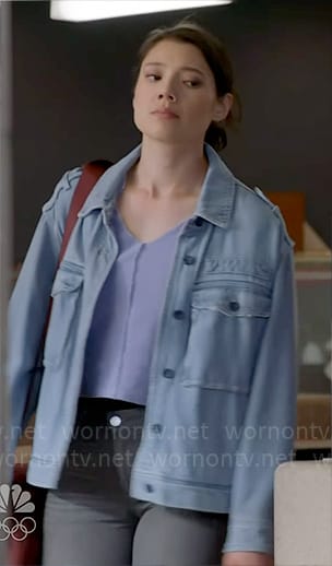 Violet's denim jacket on Chicago Fire