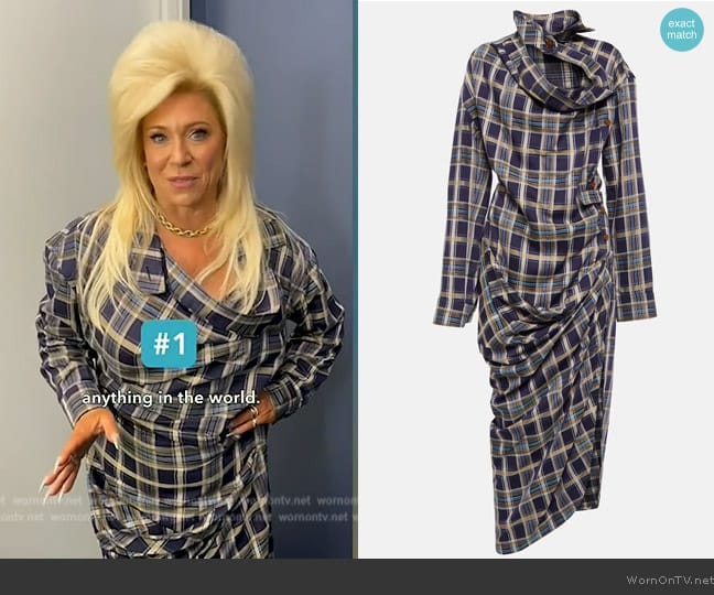 Vivienne Westwood Checked Midi Dress worn by Theresa Caputo on Tamron Hall Show