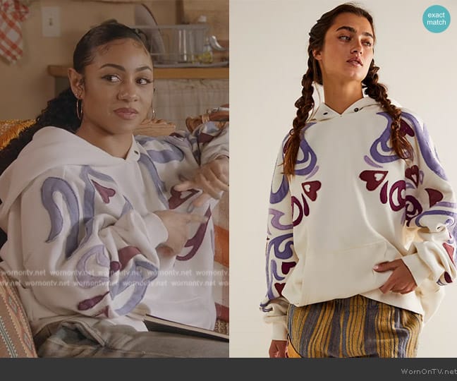 We The Free at Free People It's A Vibe Swirl Hoodie worn by Patience (Chelsea Tavares) on All American