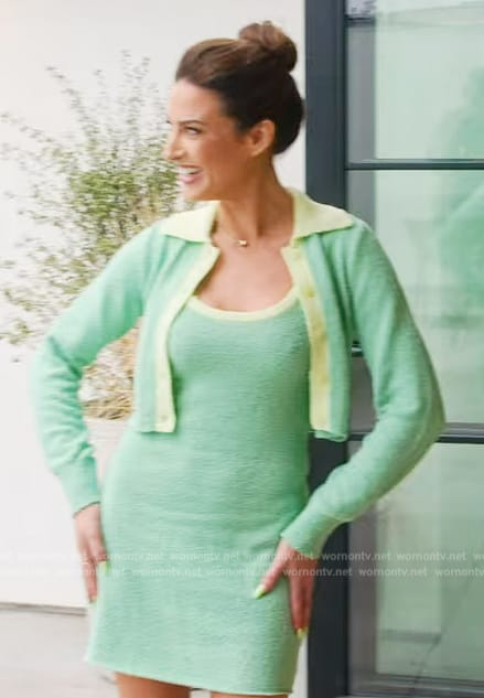 WornOnTV: Polly’s mint textured dress and cardigan on Selling the OC ...