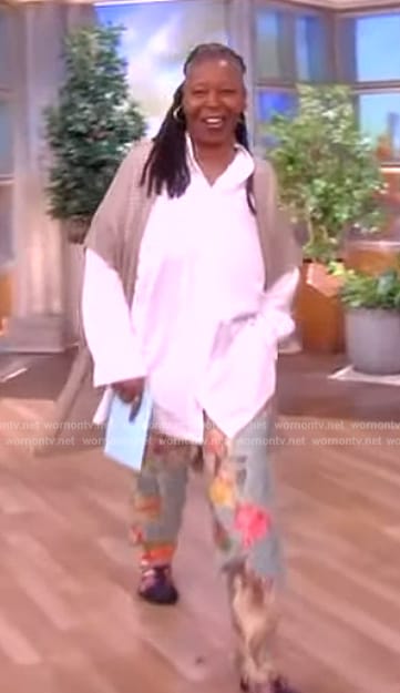 Whoopi’s blue floral print pants on The View