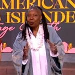 Whoopi's embroidered denim kaftan on The View