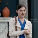 Willow’s white moto jacket on General Hospital