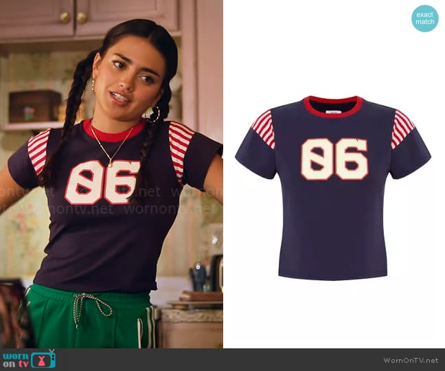 With Jean Star Player Tee worn by Noa Olivar (Maia Reficco) on Pretty Little Liars Original Sin