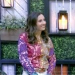 Yumna Jawad’s contrast floral shirt on Live with Kelly and Mark