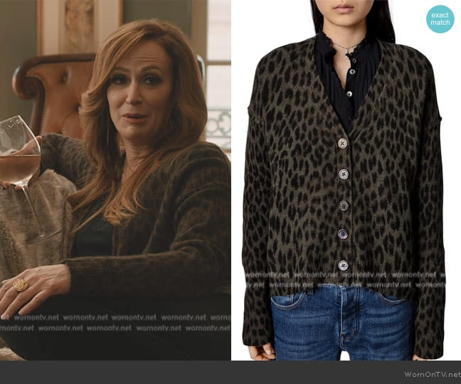 Zadig & Voltaire Mirka Leopard Print Cashmere Cardigan