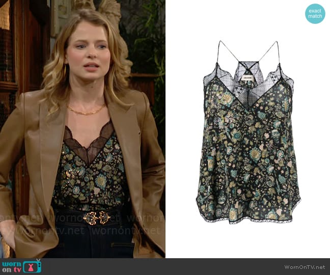 Zadig & Voltaire Christy Bali Top worn by Summer Newman (Allison Lanier) on The Young and the Restless