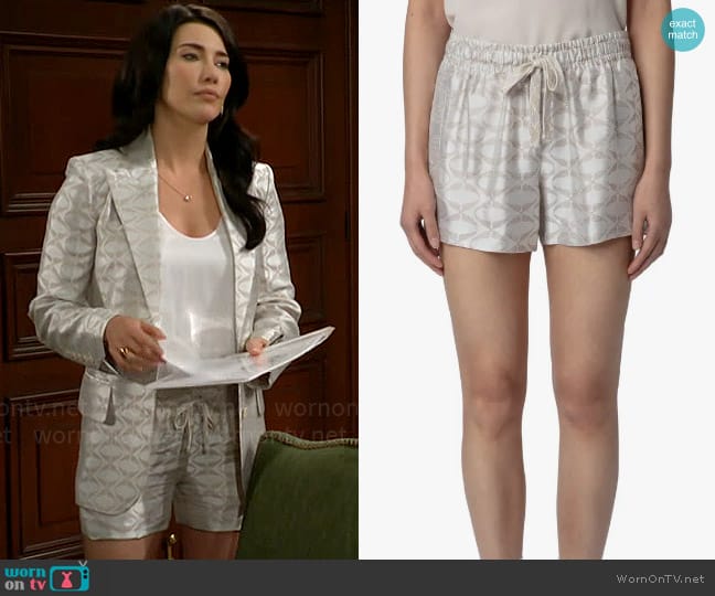 Zadig & Voltaire Paxi Jacquard Wings Shorts worn by Steffy Forrester (Jacqueline MacInnes Wood) on The Bold and the Beautiful