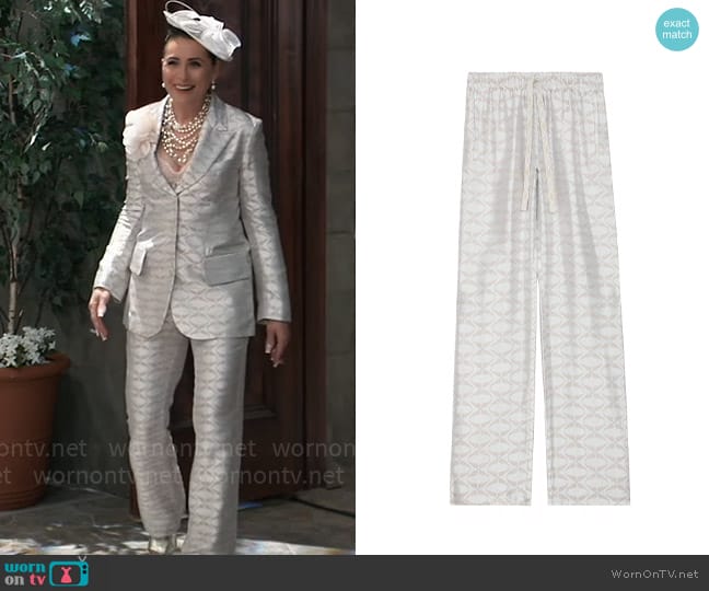 Zadig & Voltaire Pomy Jacquard Wings Pants worn by Lois Cerullo (Rena Sofer) on General Hospital