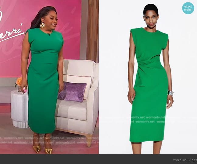 Zara Tailored Waist Midi Dress worn by Sherri Shepherd on Sherri