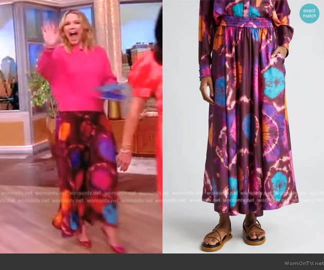 Zimmermann Acadian Tie Dye Silk Maxi Skirt worn by Sara Haines on The View